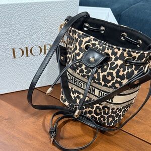 LAST ONE DIOR GWP Leopard Print Bucket Bag